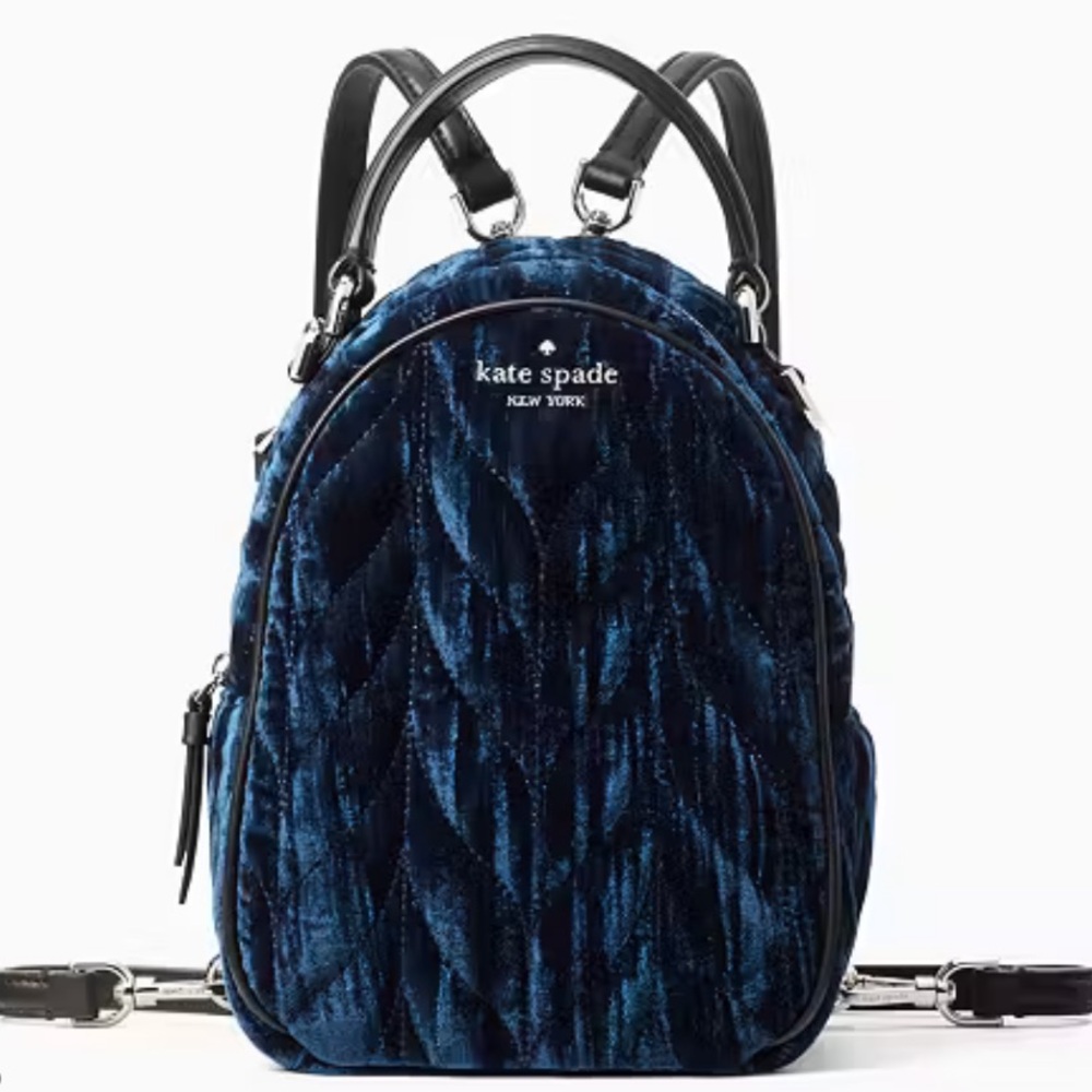 Kate Spade New York Briar Lane Quilted Crushed Velvet Mini Convertible Backpack